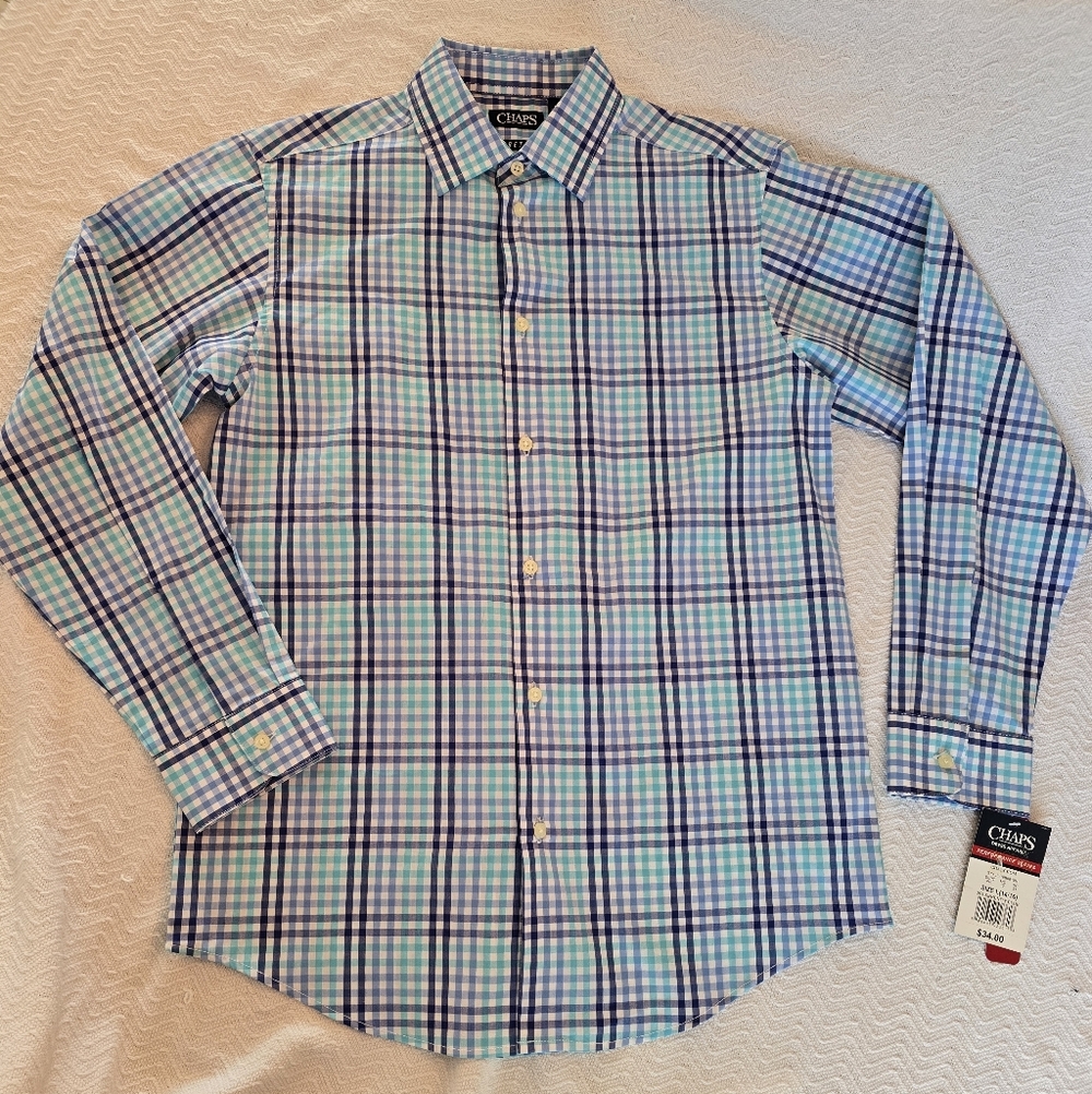 Chaps Kid's Multicolor Plaid Button-Down Shirt Nwt Size Lg